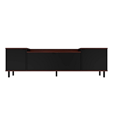 Manhattan Comfort Mosholu 66.93-Inch TV Stand in Black/Nut Brown. View a larger version of this product image.