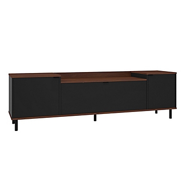Manhattan Comfort Mosholu 66.93-Inch TV Stand in Black/Nut Brown. View a larger version of this product image.