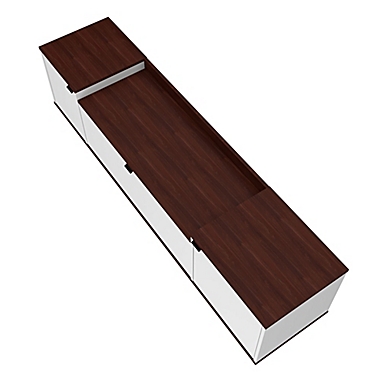 Manhattan Comfort Mosholu 66.93-Inch TV Stand in White/Nut Brown. View a larger version of this product image.