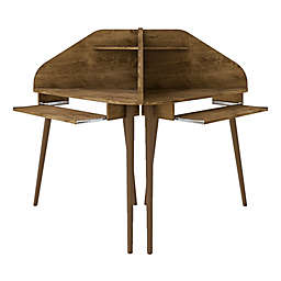 Manhattan Comfort© Bradley 2-Piece Cubicle Desk in Rustic Brown