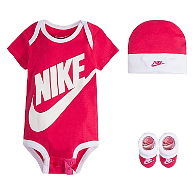 Nike Size 0-6M Futura Logo 3-Piece Box Set in Pink | buybuy BABY