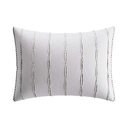 Vera Wang® Charcoal Vines Gathered Pleats Oblong Throw Pillow in Ivory