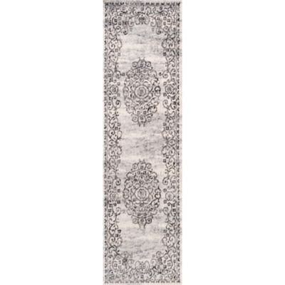 Details about   Tadley Grey Medallion Distressed Transitional Rug Runner 80x300cm *FREE DELIVERY 