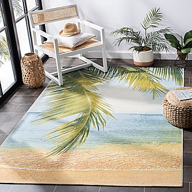 Safavieh Barbados Tropical 8&#39; x 10&#39;5&quot; Indoor/Outdoor Area Rug in Gold. View a larger version of this product image.