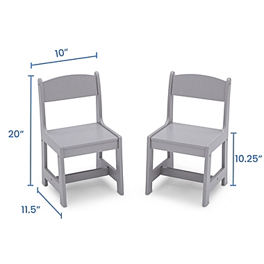 Delta Children&reg; MySize Wood Kids Chairs in Grey (Set of 2). View a larger version of this product image.