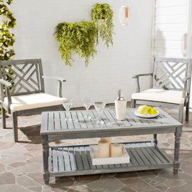 Safavieh Oakley All-Weather Acacia Wood Coffee Table in Ash Grey | Bed Bath  & Beyond