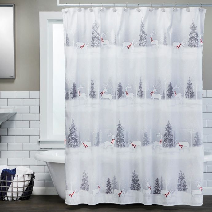 SKL Home Silver Snow Shower Curtain Collection | Bed Bath and Beyond Canada