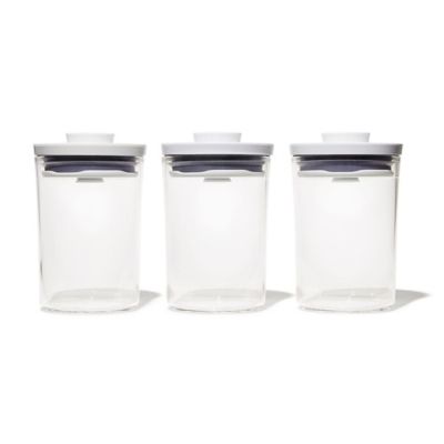 OXO Good Grips Mini Round Pop Canisters​ In Clear/white (Set Of 3)