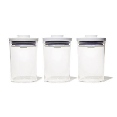 OXO Good Grips Mini Round POP Canisters​ in Clear/White (Set of 3)