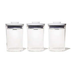 OXO Good Grips Mini Round POP Canisters? in Clear/White (Set of 3)