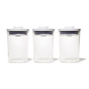 OXO Good Grips Mini Round POP Canisters​ in Clear/White (Set of 3)