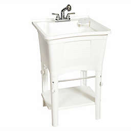Zenna Home® ELT2006W 24-Inch x 24-Inch Poly Freestanding ErgoTub Utility Laundry Tub in White