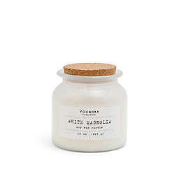 Foundry Candle Co. Typewriter White Magnolia 15 oz. Glass Jar Candle with Cord Lid
