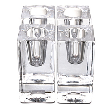 Tag Chunky Glass Taper Candle Holders Set of 2 