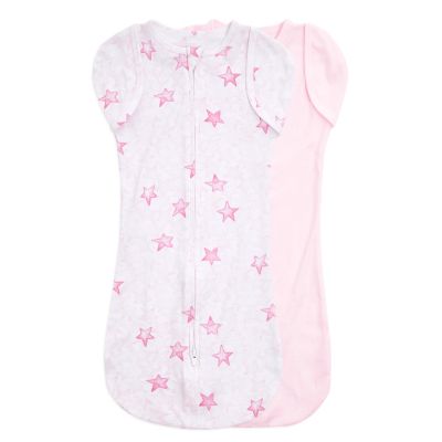 aden + anais&trade; essentials easy swaddle&trade; Newborn 2-Pack Snug Swaddles in Pink