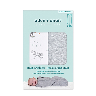 aden + anais&trade; essentials easy swaddle&trade; Newborn 2-Pack Snug Swaddles in Savanna. View a larger version of this product image.