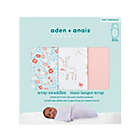 Alternate image 1 for aden + anais&trade; essentials Size 0-3M 3-Pack Fairy Tale Flowers Wrap Swaddles in Pink