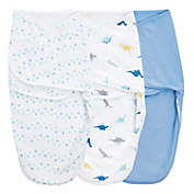 aden + anais&trade; essentials 3-Pack Dino-Rama Wrap Swaddles in Blue