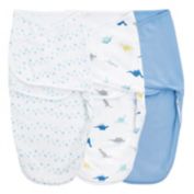 aden + anais&trade; essentials 3-Pack Dino-Rama Wrap Swaddles in Blue