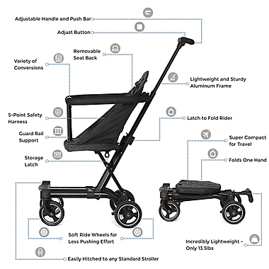 Dream On Me Coast Rider Travel Stroller in Blue. View a larger version of this product image.