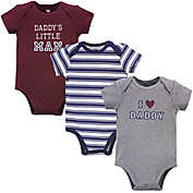 Hudson Baby&reg; 3-Pack I Love Daddy Bodysuits in Grey/Red