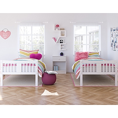 Storkcraft Caribou Twin Bunk Bed in White. View a larger version of this product image.