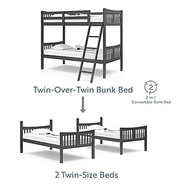 Storkcraft&reg; Caribou Twin Bunk Bed Grey. View a larger version of this product image.