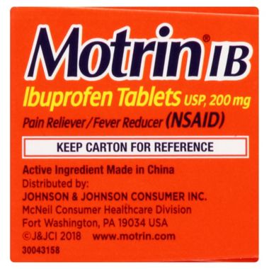 Motrin&reg; IB 24-Count 200 mg Ibuprofen Caplets. View a larger version of this product image.