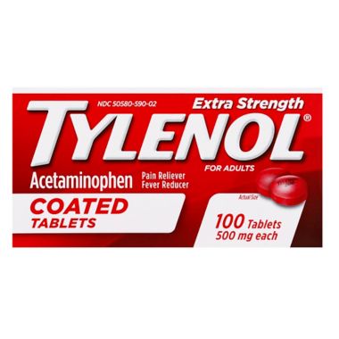 Tylenol&reg; Extra Strength 100-Count 500 mg Pain Reliever Caplets. View a larger version of this product image.