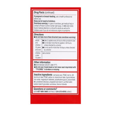 Tylenol&reg; Extra Strength 100-Count 500 mg Pain Reliever Caplets. View a larger version of this product image.