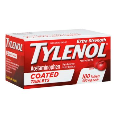 Tylenol&reg; Extra Strength 100-Count 500 mg Pain Reliever Caplets. View a larger version of this product image.