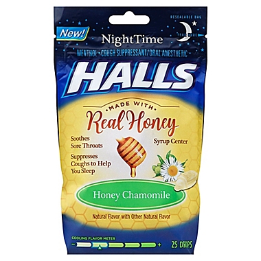 Halls&reg; NightTime 25-Count Cough Drops in Honey Chamomile. View a larger version of this product image.