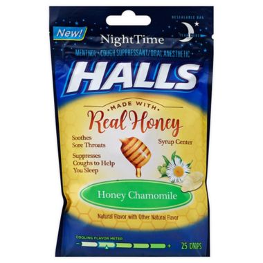 Halls&reg; NightTime 25-Count Cough Drops in Honey Chamomile. View a larger version of this product image.