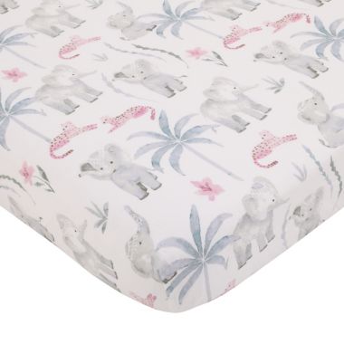NoJo&reg; Tropical Princess 4-Piece Crib Bedding Set in Pink/White. View a larger version of this product image.