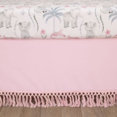 NoJo&reg; Tropical Princess 4-Piece Crib Bedding Set in Pink/White. View a larger version of this product image.