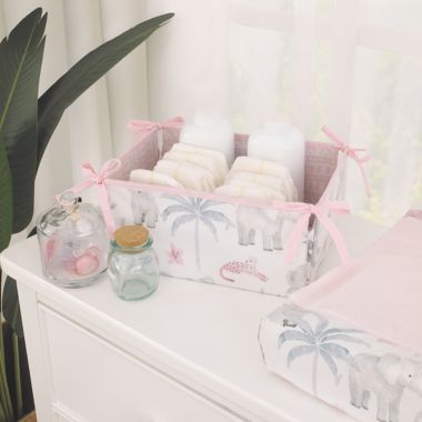 NoJo&reg; Tropical Princess 4-Piece Crib Bedding Set in Pink/White. View a larger version of this product image.