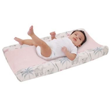 NoJo&reg; Tropical Princess Changing Pad Cover in Pink/White. View a larger version of this product image.