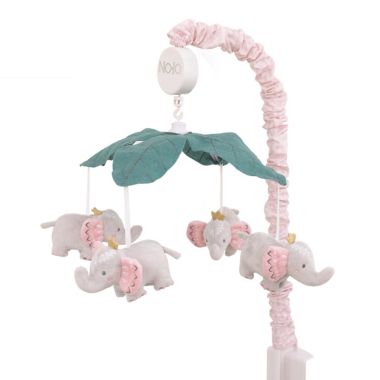 NoJo&reg; Tropical Princess Elephant Mobile in Pink. View a larger version of this product image.