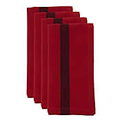 Saro Lifestyle Banded Napkins in Red (Set of 4)