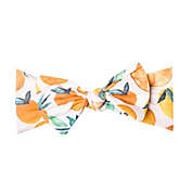 Copper Pearl&trade; Newborn Citrus Knot Bow Headband in Orange/White