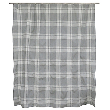 Bee &amp; Wllow&trade; Home Quarry Plaid 72-Inch x 72-Inch Hookless Shower Curtain in Grey. View a larger version of this product image.