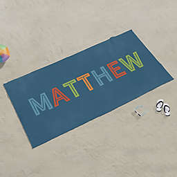 Boy's Colorful Personalized Name Beach Towel