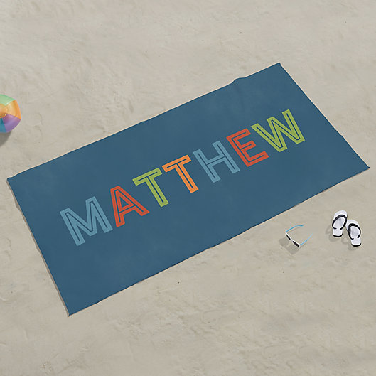 Alternate image 1 for Boy's Colorful Name Personalized Beach Towel