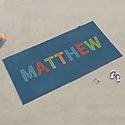Boy&#39;s Colorful Name Personalized Beach Towel