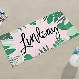 Palm Leaves Personalized Beach Towel