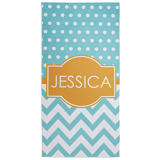 Alternate image 1 for Preppy Chic Personalized Beach Towel
