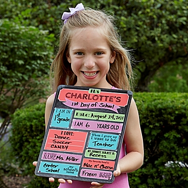 First Day of School 9-Inch x 12.5-Inch Personalized Dry Erase Sign. View a larger version of this product image.
