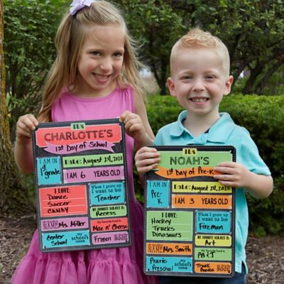 First Day of School 9-Inch x 12.5-Inch Personalized Dry Erase Sign