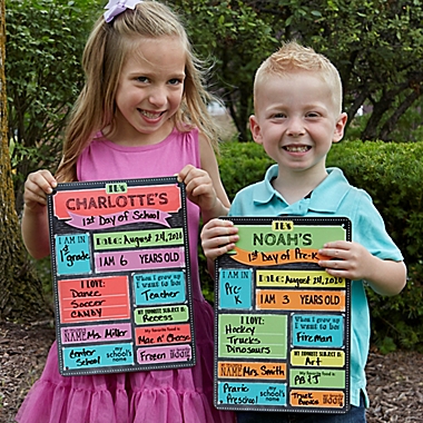 First Day of School 9-Inch x 12.5-Inch Personalized Dry Erase Sign. View a larger version of this product image.