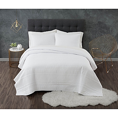 Truly Calm&reg; Antimicrobial 2-Piece Twin XL Quilt Set in White. View a larger version of this product image.